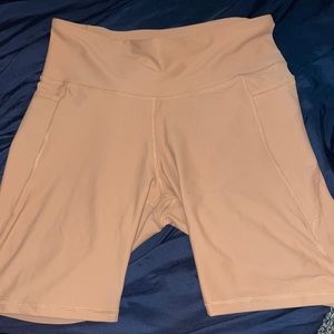 Tan biker shorts